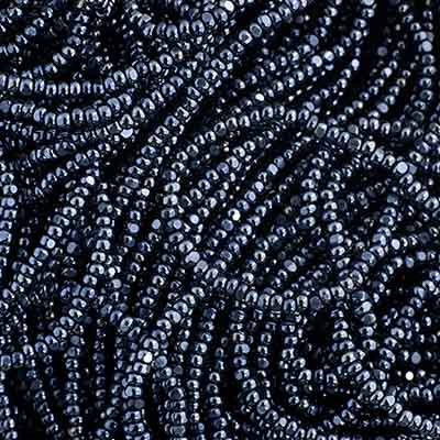 Czech Seed Bead 13/0 Cut Opaque Metallic Gunmetal