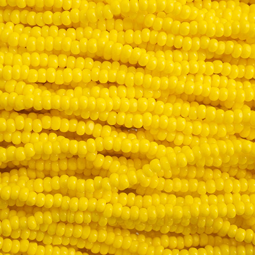 Czech Seed Bead 11/0 Cut Opaque Lemon Yellow