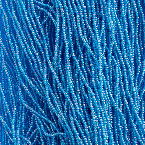 Czech Seed Bead 11/0 Cut Transparent Aqua Rainbow