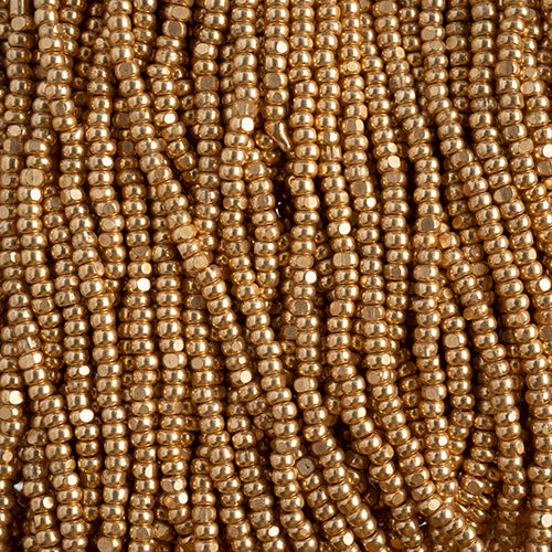 Czech Seed Bead 11/0 Cut Metallic Gold