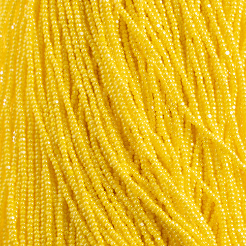 Czech Seed Bead 11/0 Cut Opaque Yellow Luster