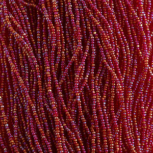 Czech Seed Bead 11/0 Cut Transparent Red Rainbow