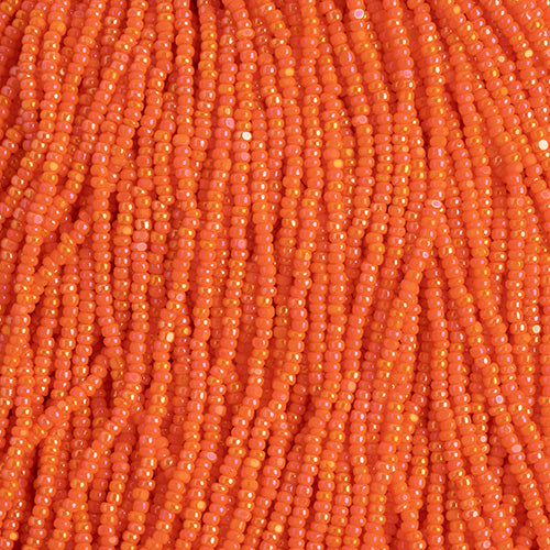 Czech Seed Bead 15/0 Cut Opaque Orange AB