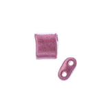 Czech Karo Beads 5x5mm Opaque Pink Chalk Metallic Dyed