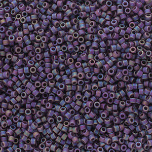 Delica 11/0 Frosted Glazed Purple Matte AB