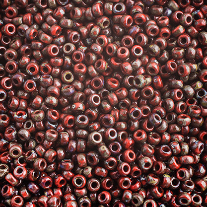 Miyuki Seed Bead 11/0 Opaque Red Picasso