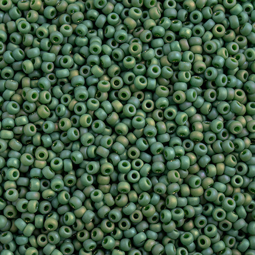 Miyuki Seed Bead 11/0 Frosted Glazed/Rainbow Green Pine Matte AB