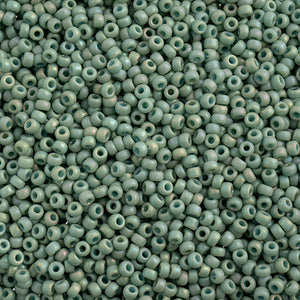 Miyuki Seed Bead 11/0 Frosted Glazed/Rainbow Green Mint Matte AB