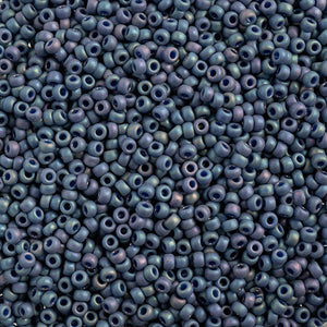 Miyuki Seed Bead 11/0 Frosted Glazed/Rainbow Navy Blue Matte AB