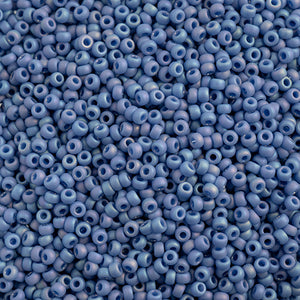 Miyuki Seed Bead 11/0 Frosted Glazed/Rainbow Blue Sapphire Matte AB